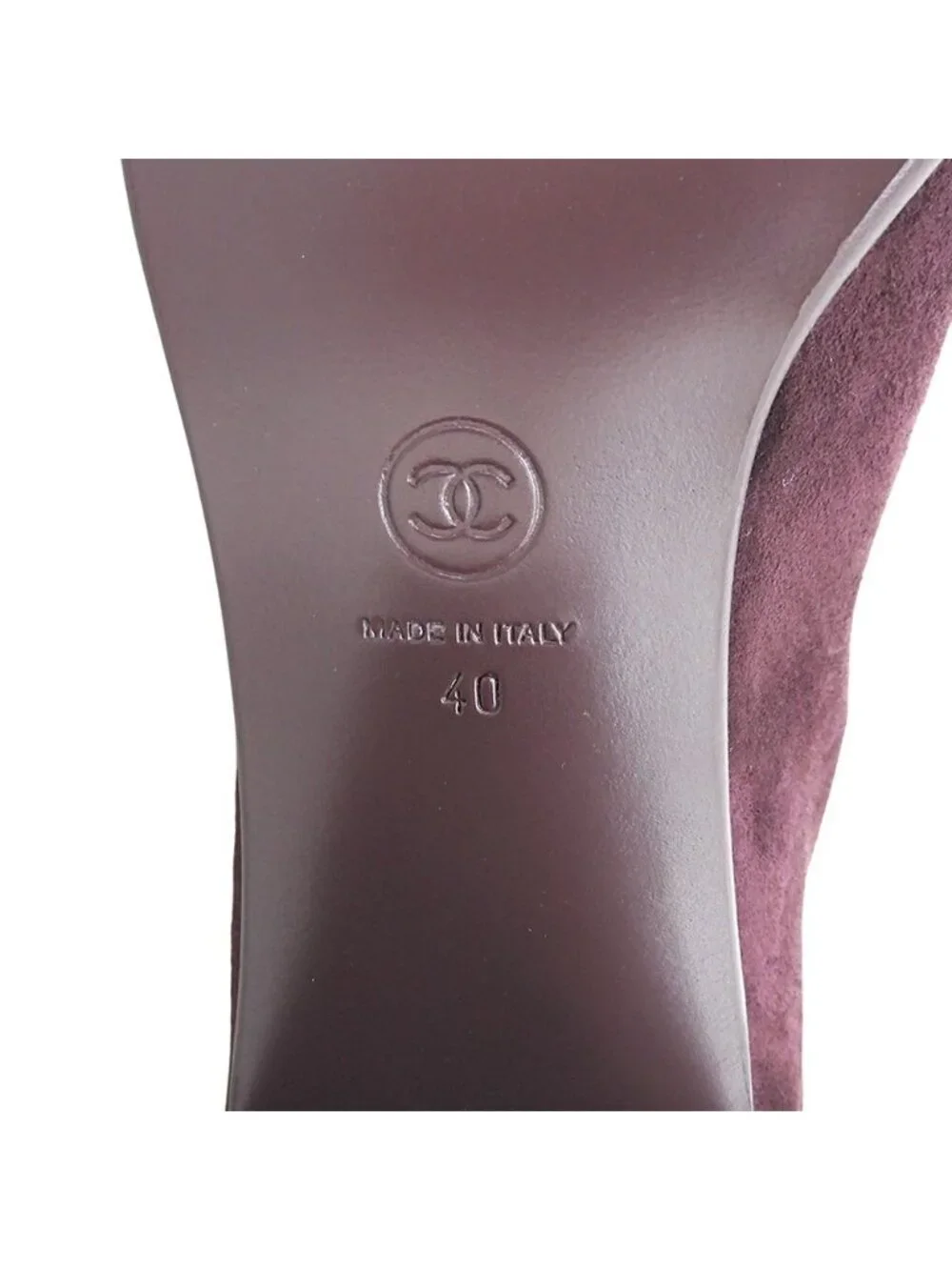Chanel CC Logo Suede Short Boots Purple
